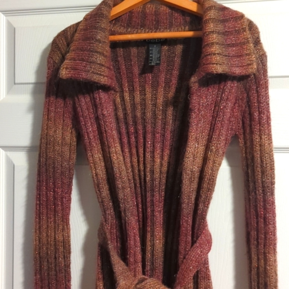 bebe long sweater 42" long size S